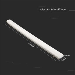LED solárne lineárne svietidlo 120cm senzor pohybu/svetelný senzor-aut.zopnutie/vypnutie, ďiaľ.ovládanie CCT=3000-6000K (SKU: 6500) VT-120018