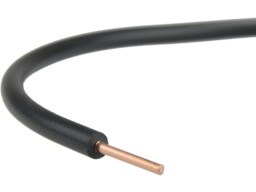 Vodič pevný H07V-U 1x1,5 mm² čierna 750V (CY) kruhy 100mt.