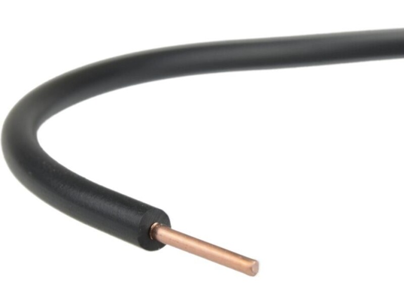 Vodič pevný H07V-U 1x1,5 mm² čierna 750V (CY) kruhy 100mt.