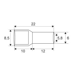 Dutinka izolovaná 1x 16,0 mm² / 12mm (100ks/bal.) 05491