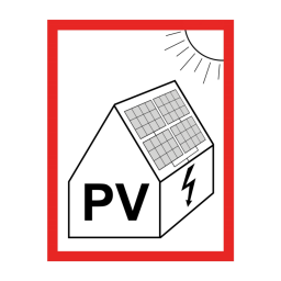 Samolepka " PV " (FOTOVOLTIKA V OBJEKTE) 74x105mm (NI3-PV)