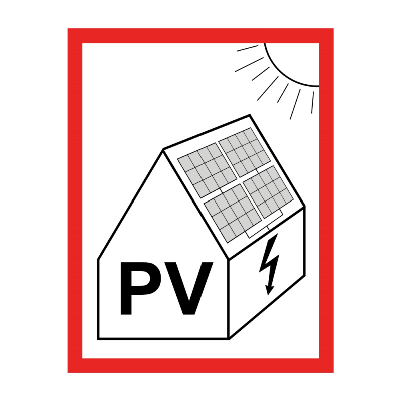 Samolepka " PV " (FOTOVOLTIKA V OBJEKTE) 74x105mm (NI3-PV)