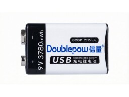 Batéria Li-ion 9V 420mAh 6F22 nabíjateľná USB "C" doublepow (R555B)