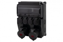 Zásuvková rozvodnica CAJA 12M SCENIC F3.2686 16A/5p , 32A/5p, 4x230V čierna