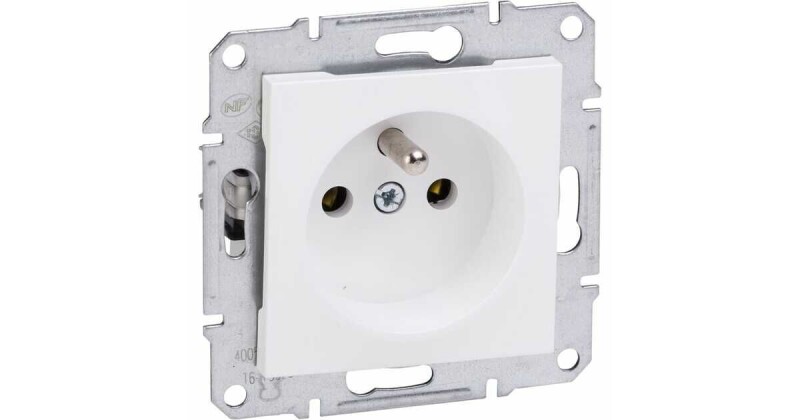 Asfora EPH2800721 1-zásuvka 2P+E 16A/250V (bez rámiku) biela 
