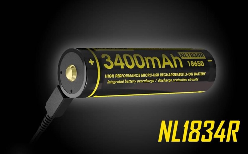 NL1834R Nitecore Nabíjateľná USB batéria s micro-USB portom, 18650, 3400 mAh