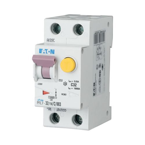 Prúdový chránič s nadprúdovou ochranou Eaton 263556 PFL7-32/1N/C/003-A-DE (10kA)