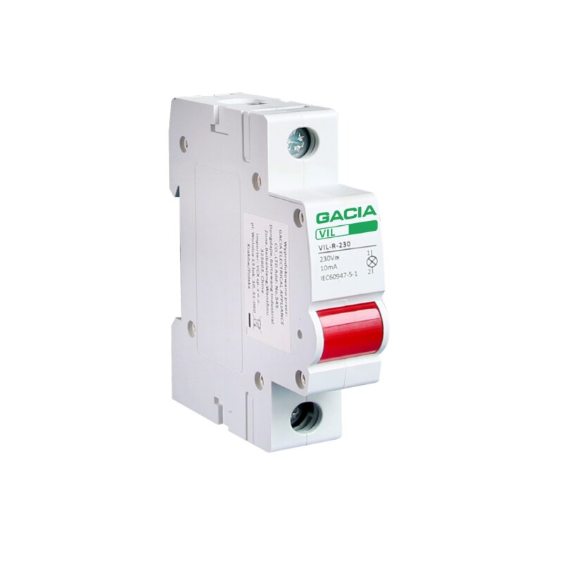 Signálka GACIA VIL-R-230 červená LED 230V AC DIN
