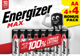 Batéria Energizer Max AA LR6 8ks (4+4ks)  E303330401