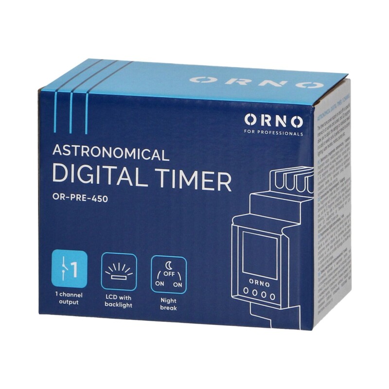 Astronomické spínacie hodiny OR-PRE-450 1-kanál. 52-programov 2DIN