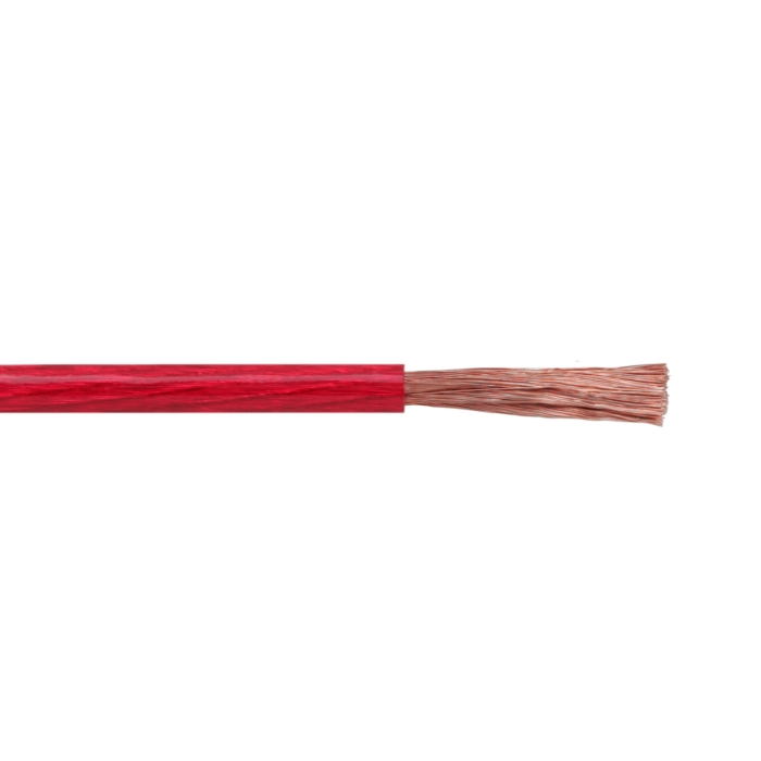 Napájací vodič ohybný Auto Hi-fi 1x 8AWG/8,37mm² (20050) červený tranp.