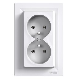 Asfora - EPH9800221 - 2-zásuvka 2x2P+E 16A/250V , PL , biela