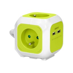 Predlžovacia šnúra 4-zás. - 1,4m + 2xUSB , kocka OR-AE-13144/L