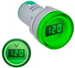 Signálka s voltmetrom AD16-22DSV zelená LED 60-500Vac 29mm /22mm-otvor/ (R056A)