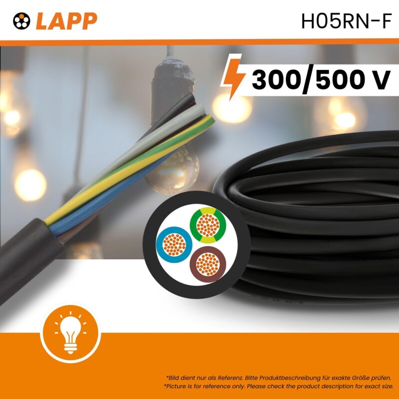 Kábel ohybný gumový H05RN-F 3G0,75 (CGSG) čierny 1600252