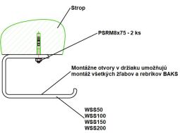 WSS100 720210 držiak žlabu nástenný / stropný