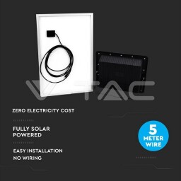 LED Reflektor 4200lm 4000K s 50W solárnym panelom (8578) VT-300W