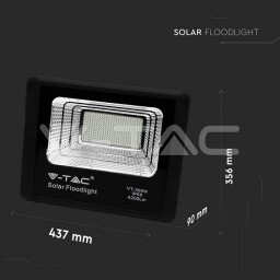 LED Reflektor 4200lm 4000K s 50W solárnym panelom (8578) VT-300W