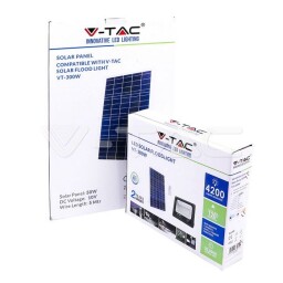 LED Reflektor 4200lm 4000K s 50W solárnym panelom (8578) VT-300W