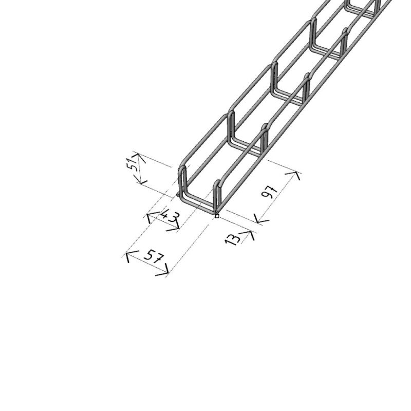 Káblový žlab M2 50/50 MERKUR 2 50x50x2000mm ARK - 211110 GZ - galvanicky zinkovaný (cena za 1m / predaj x2m!)