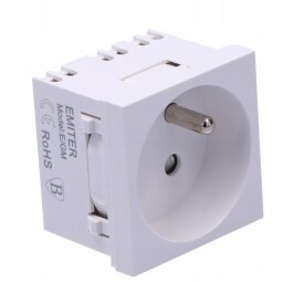 Emiter - E/GM - zásuvka 2P+PE 45x45 biela