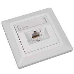 Solarix dátová zásuvka CAT6 STP 1 x RJ45 pod omítku bílá SX9-1-6-STP-WH  , 23100098