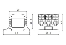 Skrutková svorkovnica SIMBLOCK 81004022 STB 50-3X hnedá/čierna/sivá Al/Cu 87330 DIN , 3P, 50mm², 6 otvorov