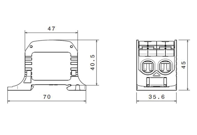 Skrutková svorkovnica SIMBLOCK 81002015 STB 50-2 hnedá Cu/Al DIN 1P , 6-50mm² , 4 otvory