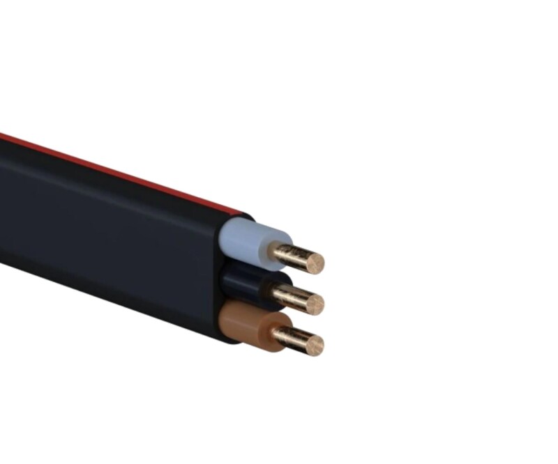 Kábel plochý CYKYLo-O 3x1,5 (CYYpl , YDYp) 450/750V čierny