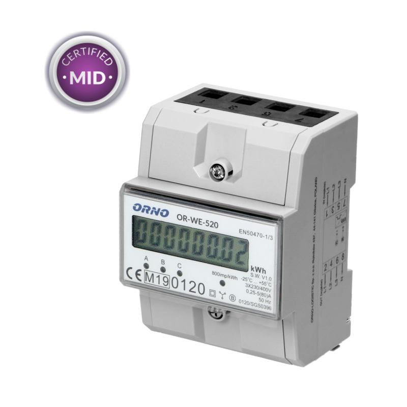 Elektromer OR-WE-520 digitálny 3-fázový 80A MID
