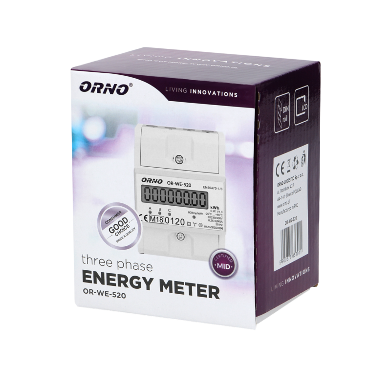 Elektromer OR-WE-520 digitálny 3-fázový 80A MID