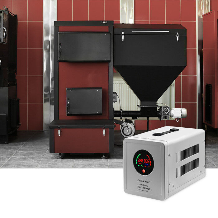 Záložný zdroj Qoltec 50716 UPS 500VA/350W čistý sínus, konštantná fáza, sivý