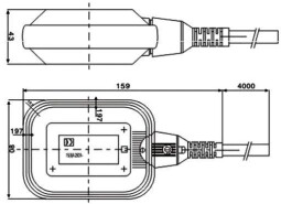 Plavákový spínač CX-M15-2 kábel H03VV-F 3x0,5mm² 0,5m (M530M)