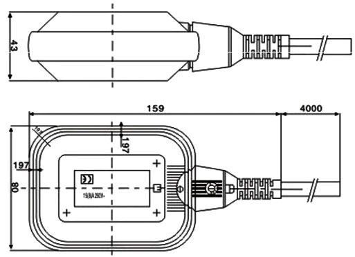 Plavákový spínač CX-M15-2 kábel H03VV-F 3x0,5mm² 0,5m (M530M)
