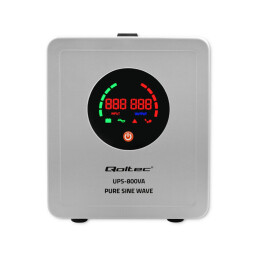 Záložný zdroj Qoltec 50720 UPS 800VA/560W čistý sínus, sivý