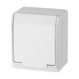 Hermes 0321-02 1-zásuvka 16A/250V IP44 nad omietku biela