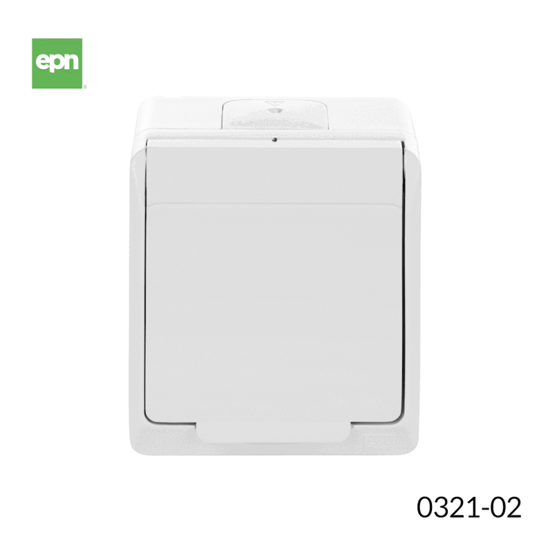 Hermes 0321-02 1-zásuvka 16A/250V IP44 nad omietku biela