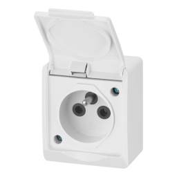 Hermes 0321-02 1-zásuvka 16A/250V IP44 nad omietku biela