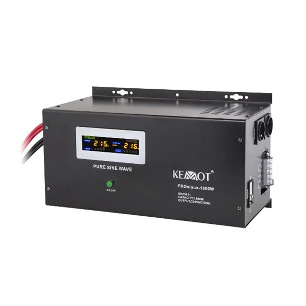 Záložný zdroj KEMOT URZ3411 PROsinus-2200 nástenný 12V/230V 2200VA / 1600W čierny