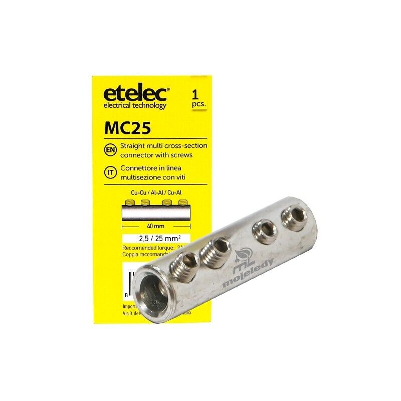 Káblová spojka MC0025 sktrutkovací spojovač Al/Cu 2,5 - 25 mm² MC 25