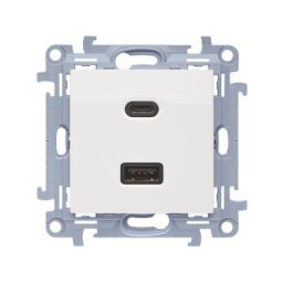 Simon 10 - CEC2CAQ.01/11 - USB nabíjačka (A+C 30W) biela
