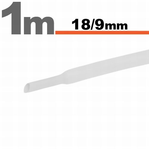 Zmršťovacia hadica 18/9mm 1m biela bužírka (11026W)