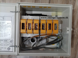 Poistková skriňa na stĺp Hasma SPP 1/2 E IV P51 pre dvoch odberateľov (6x PN000) vrátane úchytu na stĺp ; energetický zámok - POŠKODENÁ