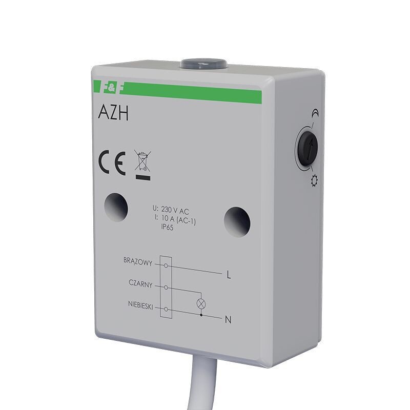Súmrakový spínač AZH 230V, 10A, IP65, 0,8m kábel