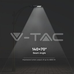 V-TAC LED solárne uličné svietidlo 40W 4800lm 4000K 120lm/W (5503)