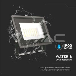 V-TAC LED reflektor 50W 4300lm 6400K F-series čierny (6751) VT-4954