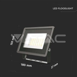 V-TAC LED reflektor 50W 4300lm 6400K F-series čierny (6751) VT-4954