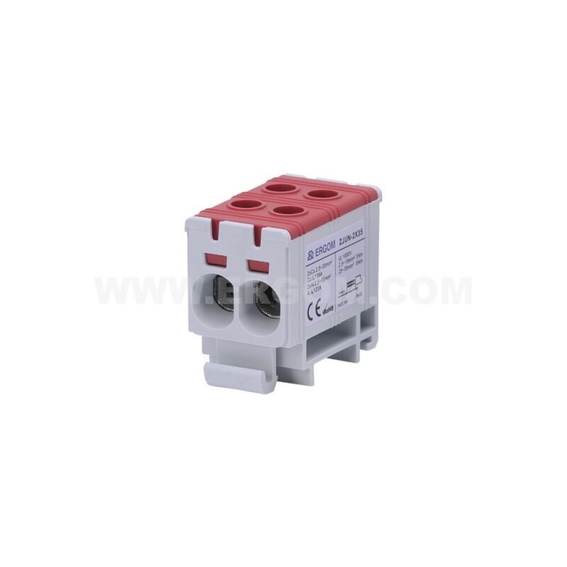 Univerzálna radová svorka ZJUN-2x35/RD R34RR-07010020303 Al/Cu 2,5÷35mm² DIN, červená