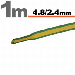 Zmršťovacia hadica 11025X 4,8/2,4mm/1m zelená/žltá bužírka