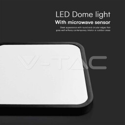 Svietidlo stropné LED s mikrovl.senzorom 18W 4000K štvorcové , čierny rám., ďialkové ovl. (76721) VT-8618S